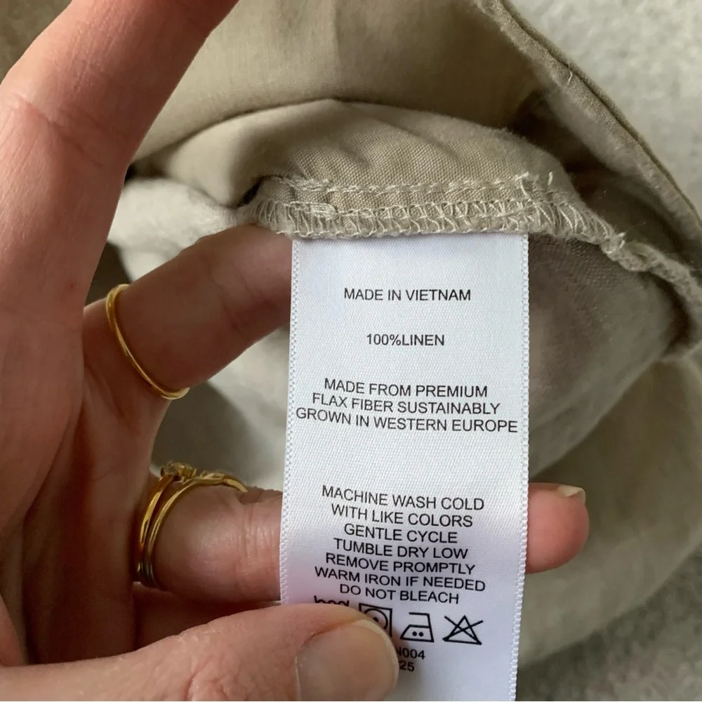 Quince Cream 100% Linen Skirt - Picture 5 of 9